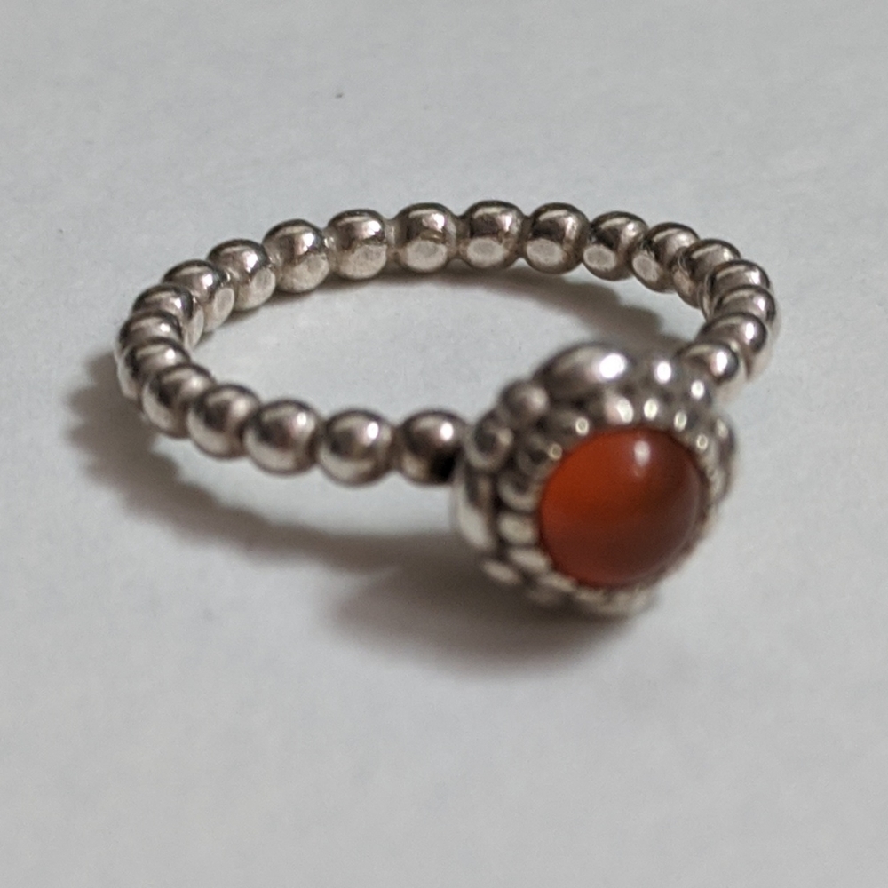 Carnelian stone Pandora ring